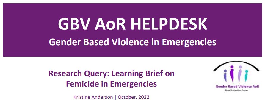 Learning Brief on Femicide in Emergencies