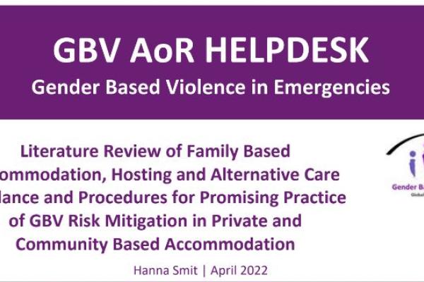 Literature review of Promising Practice of GBV Risk Mitigation