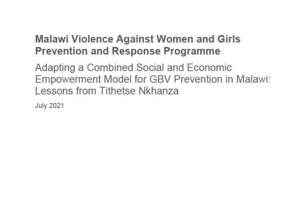 Malawi Violence Against Women and Girls Prevention and Response ...