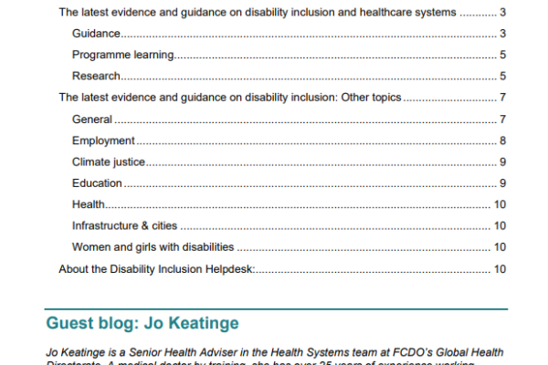 An image of the front page of the evidence digest document