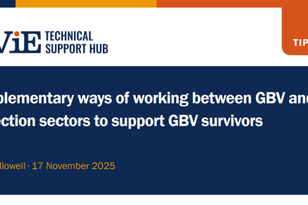Complementary ways of working between GBV and Protection sectors to support GBV survivors