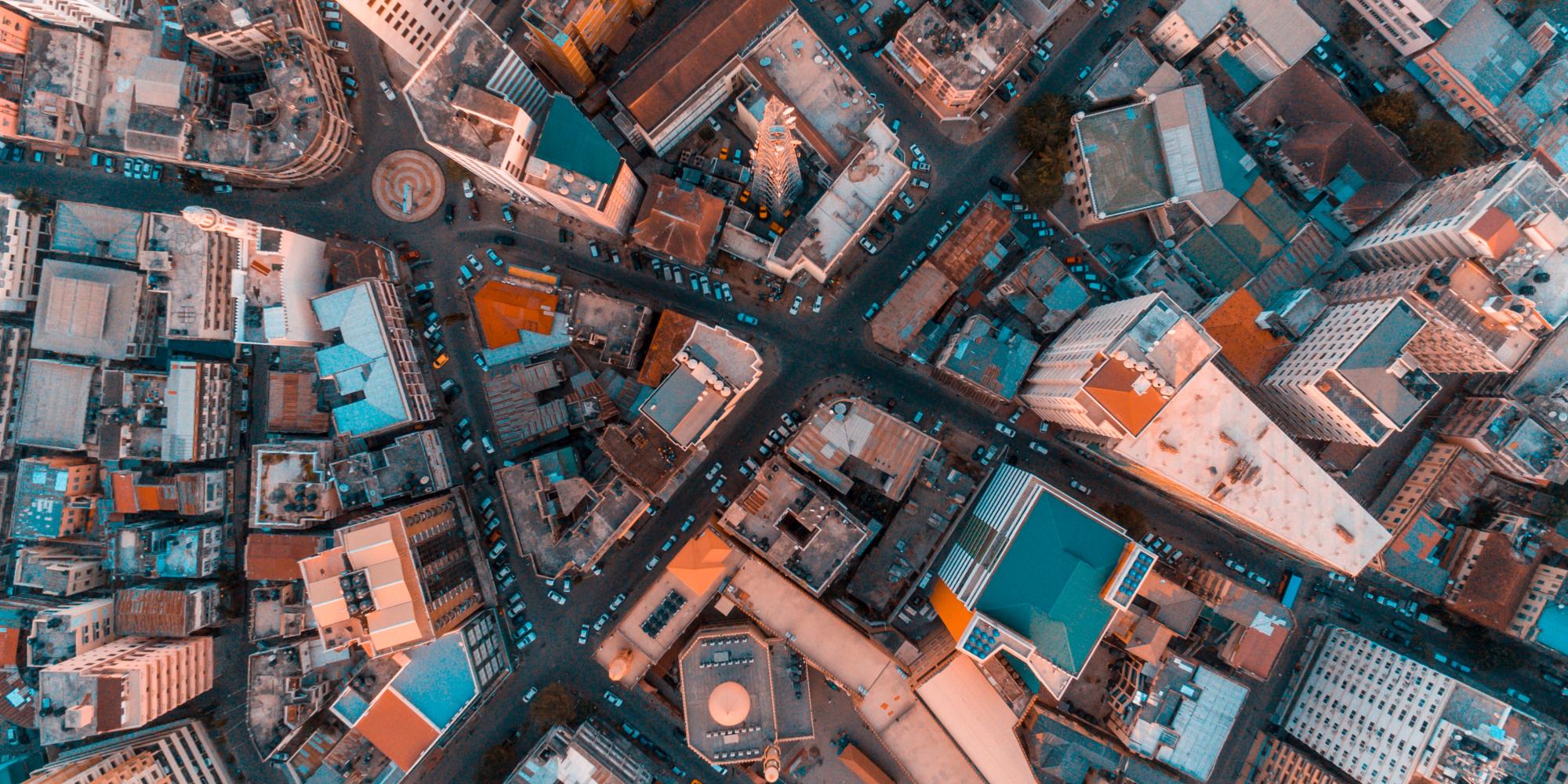 Dar Es Salaam aerial city scape