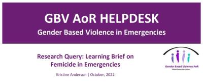 Learning Brief on Femicide in Emergencies