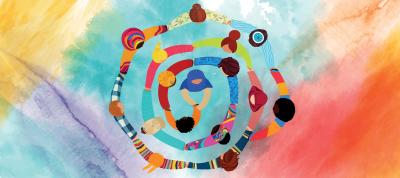 abstract image of people holding hands